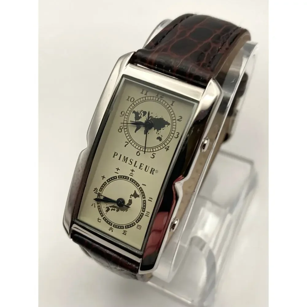 Dual Time PIMSLEUR Men's Watch 25mm - New Batteries - Adjustable Band - Picture 3 of 11